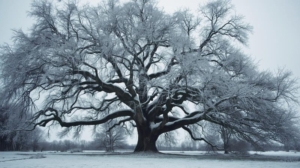 oak tree with winter storm damage